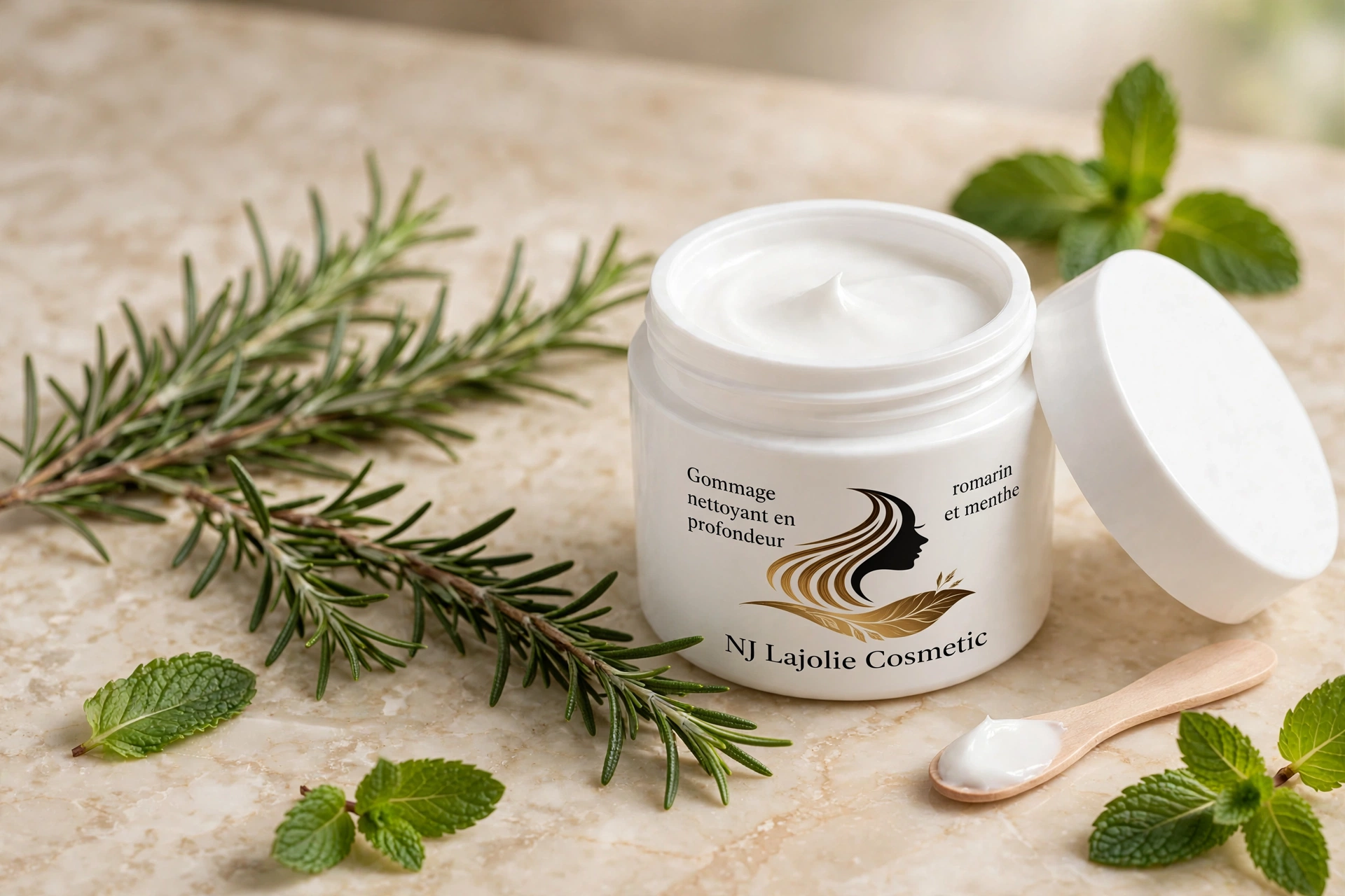 gommage nettoyant en profondeur pour le cuir chevelu, romarin et menthe gommage nettoyant en profondeur pour le cuir chevelu, romarin et menthe